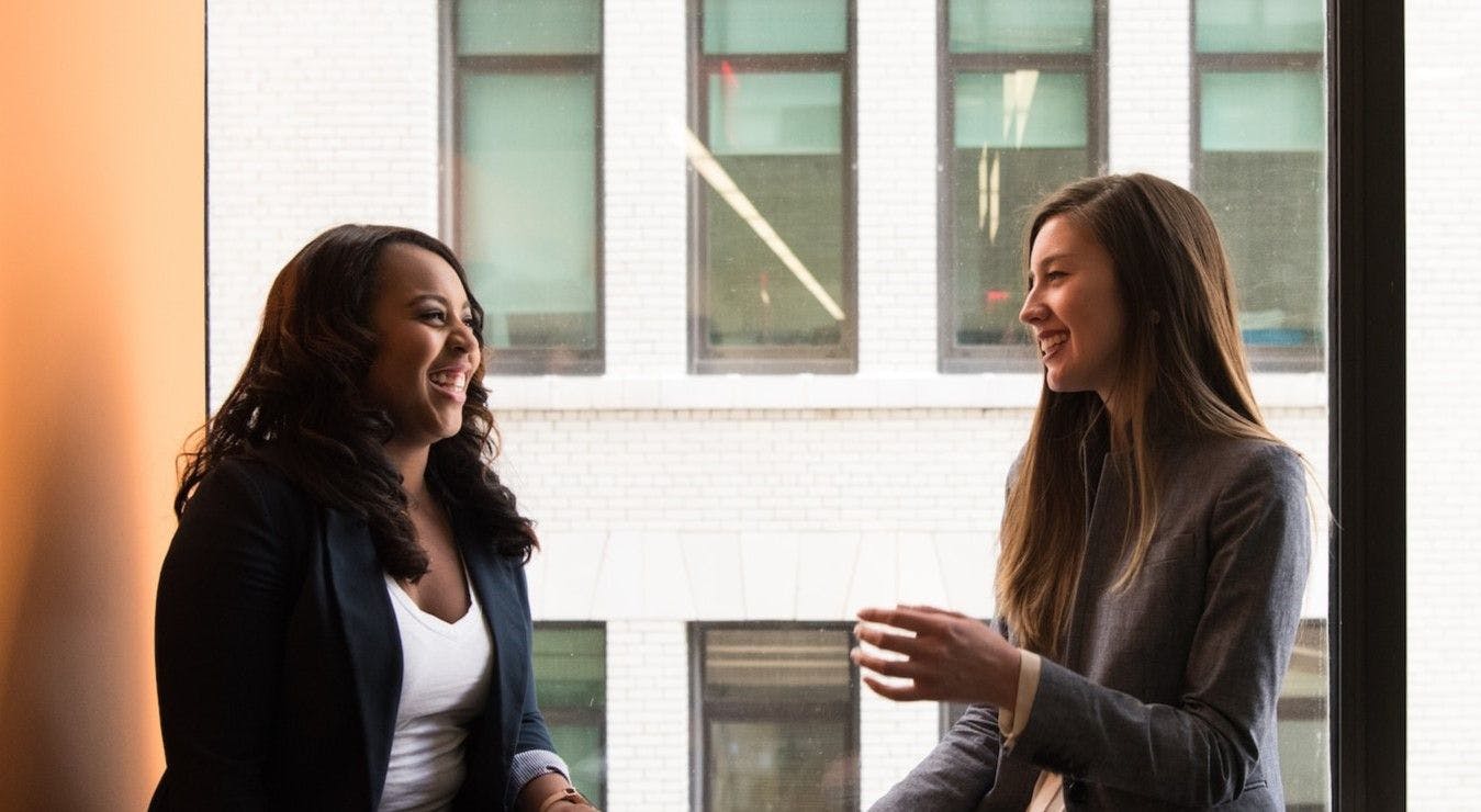 Two women conversing