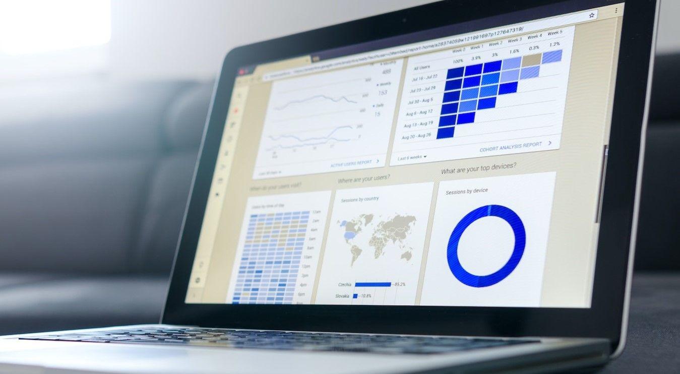 Computer screen with graphical representations