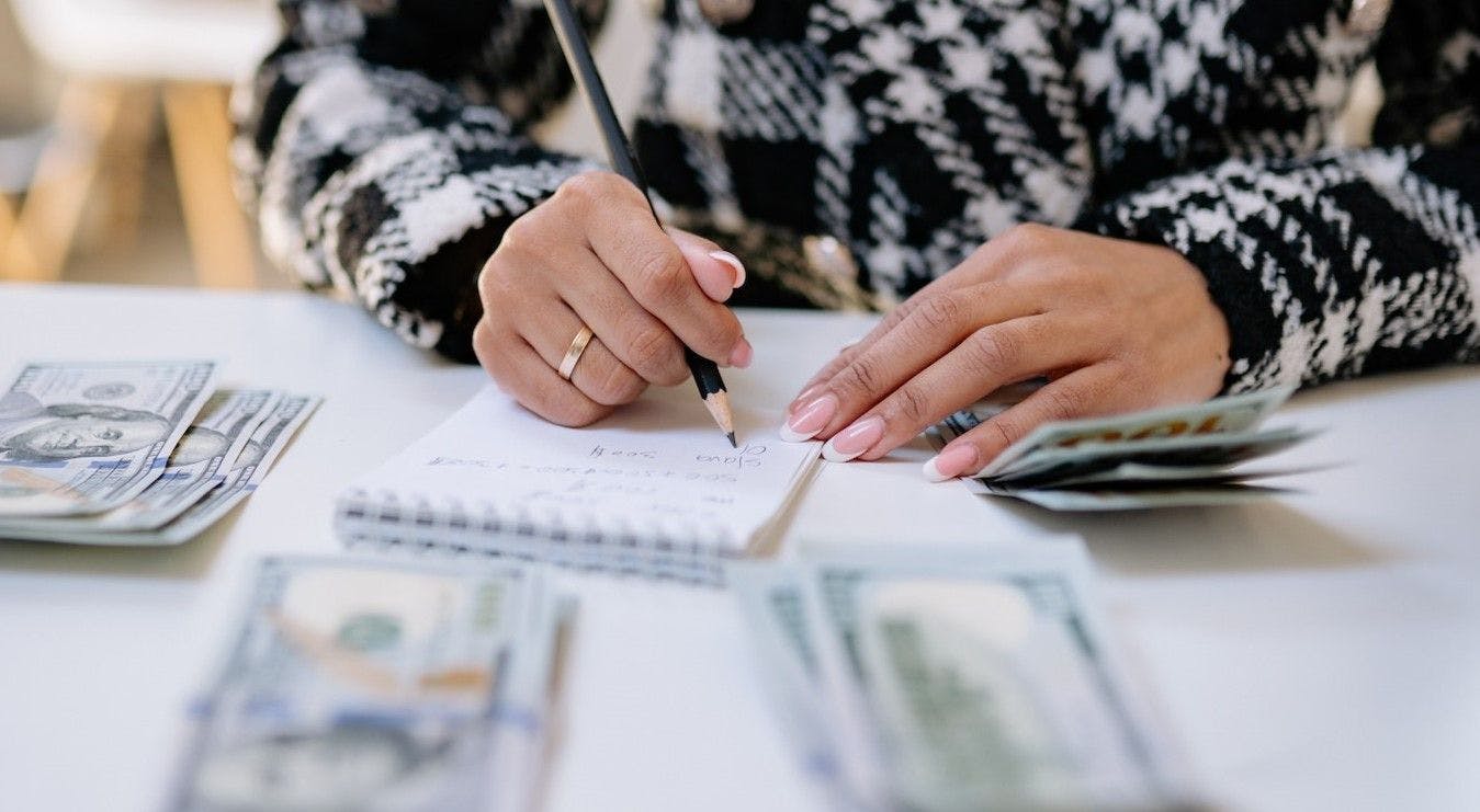 Woman managing money